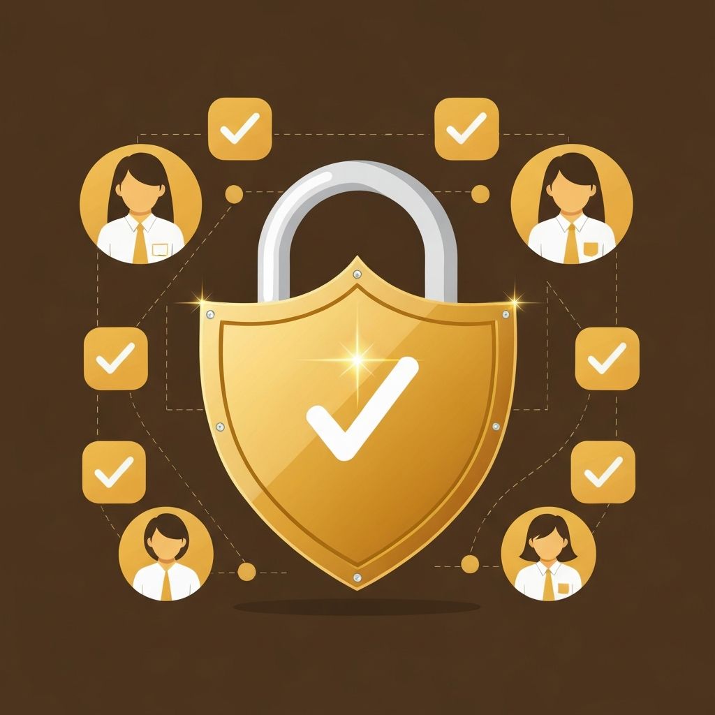 Security and trust concept with verified community members and safe environment